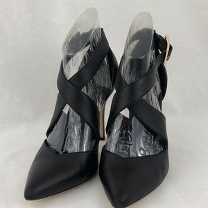 Calvin Klein Black Hi Heel Shoes Ankle Strap